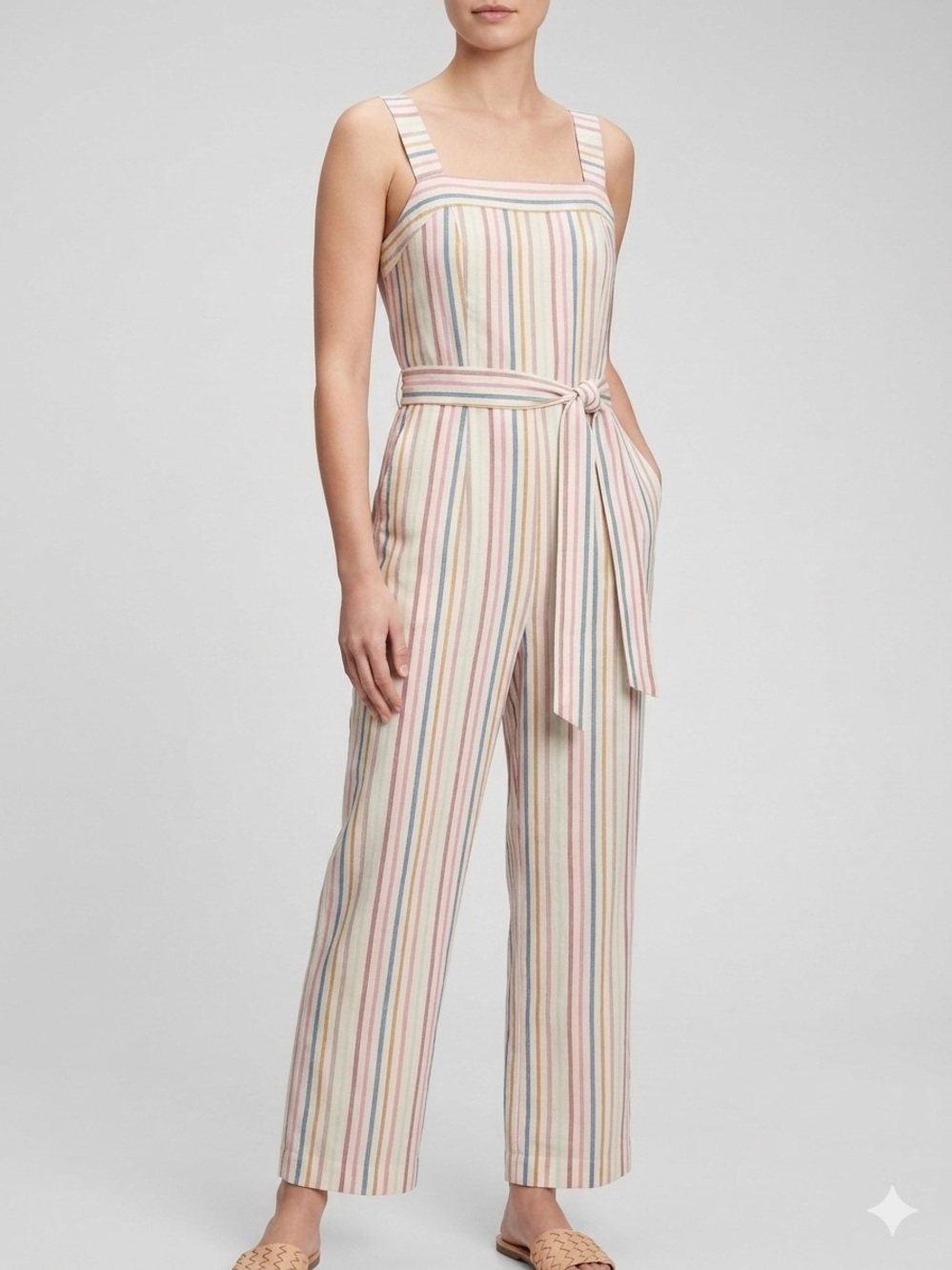 GAP linen blend wide leg jumpsuit